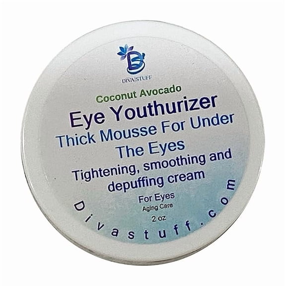 Diva Stuff Coconut and Avocado Eye Youthurizer, Thick Melt Mousse For Under The Eyes, Tightens, Lifts, Smooths and Depuffs, 2 oz