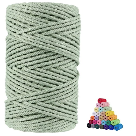 Cordón de macramé volteado, 100% algodón natural, 5 mm x 110 yardas