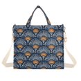 thumbnail image 7 of FORMRS Womens Corduroy Tote Bag Crossbody Shoulder Purse Handbag with Detachable Strap, Blue Elegant Geometric, 7 of 7