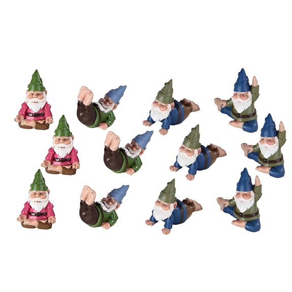 FC Design 12-PC Miniature Yoga Gnome Figurine Set 1.75"H Statue Sculpture Ornament Decoration Home/Room Decor and Unique Gift Ideas for Housewarming, Holidays and Birthdays