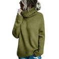 thumbnail image 2 of Floleo Clearance Fall Clothes For Women Womens Fashion Solid Long Sleeve Sweater Loose Turtleneck knitting Sweater Army Green, 2 of 2
