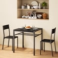 thumbnail image 6 of Aiho 3-Piece Dining Table Set for 2, Space-Saving Small Kitchen Table with 2 Chairs, Compact Breakfast Nook Furniture for Apartment, Dorm Room, Balcony - Black, 6 of 10