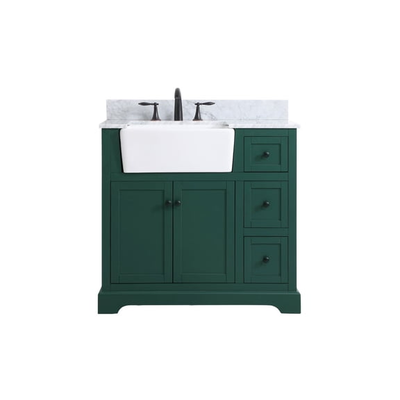 Elegant Decor Franklin 36" MDF Single Bathroom Vanity with Backsplash in Brown