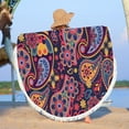 thumbnail image 3 of Round Printed Microfiber Beach Towel Super Colorful Bath Towel Sandproof Beach Blanket Beach Mat Multi-Purpose Towel For Travel Swimming Pool, 3 of 7