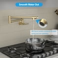 thumbnail image 6 of Kichae Brass Kitchen Faucet，Gold Folding Stretchable Double Joint Swing Arm Pot Filler Faucet with Single Hole 2 Handles, 6 of 8