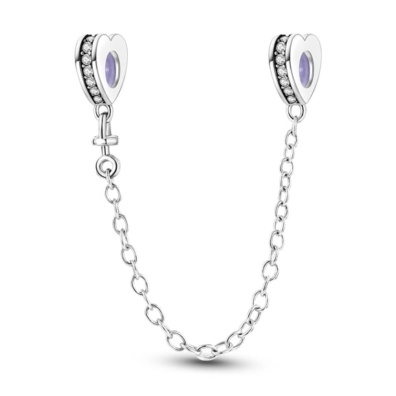 MULA 925 Sterling Silver Stopper Safety Chain for Bracelets Stunning Heart Love Charm Gifts for Her