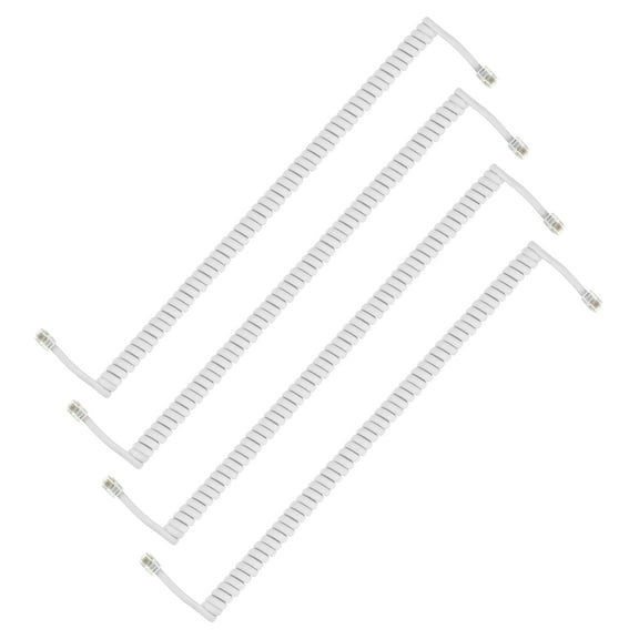 Uxcell 4 Pack Phone Cord for Landline, 6.6 Feet(Coiled 1.3 Feet) RJ9/RJ10 4P4C Landline Handset Cord Universal Telephone Phone Cable for Telephone Handset Accessory, White