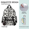 thumbnail image 5 of Black and White Leopard Pattern Backpack for School,Cute School Bag,Schoolbag with Adjustable Shoulder Straps & Padded Back,15.25"x11.5"x5.25", 5 of 5