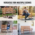 thumbnail image 6 of VEVOR Outdoor Bench, 50 inches Wood Garden Bench for Outdoors, Outdoor Garden Park Bench with Backrest and Armrests, 800 lbs Load Capacity Bench, Patio Bench for Garden, Park, Yard, Front Porch, 6 of 9
