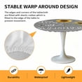 thumbnail image 2 of Elastic Fitted Round Tablecloth, Sunflowers Waterproof Stretch Table Cover for 36"-44" Tables, Modern Bee You Are My Sunshine Grey Washable Outdoor Tablecloths for Patio, Picnic, Camping, 2 of 9