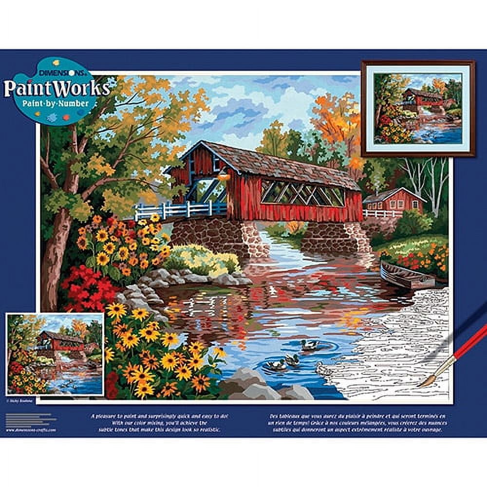 Finished Paintworks Dimensions Paint By Number Cottage Garden Painting 16x20