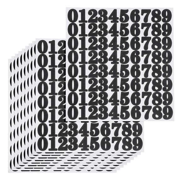 Uxcell 800 Pcs 10 Sheets Mailbox Numbers, 1 Inch Waterproof Vinyl Black Mailbox Numbers for Outside Self Adhesive Number Stickers