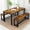 Brown, variant on Cvortll Dining Room Table Set, Kitchen Table Set with 2 Benches, Ideal for Home, Kitchen and Dining Room, Breakfast Table of 43.3x23.6x28.5 inches, Benches of 38.5x11.8x17.5 inches, Black