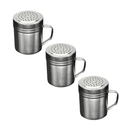 Metal Pepper Powder Cooking Dredge Shakers for Outdoor BBQ Seasoning Bottle Pepper Jar Seasoning Can with Handle and Lid