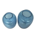 thumbnail image 5 of DecMode 13", 11"H Ribbed Blue Glass Vase, Set of 2, 5 of 12