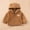 Brown, variant on Hrsba Children's Winter Thickened Hooded Warm Coat Kids Unisex Jacket Fall And Winter Kids Solid Color Zipper Jacket Long Sleeve Fleece Lined Casual Outerwear