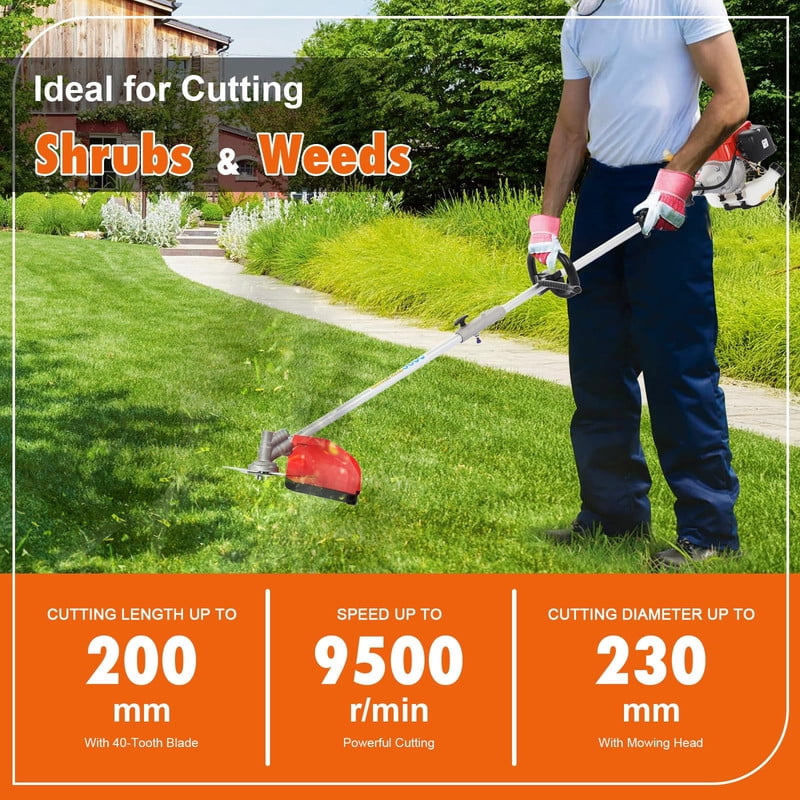 Floseru 52cc 2 Stroke Gas Hedge Trimmer, 5 in 1 Tool String Trimmer, Cordless Weed Wacker, Petrol Hedge Trimmers, Weed Eater Gas Powe with Multi Functional Trimming Tools, Powerful Brush Cutter
