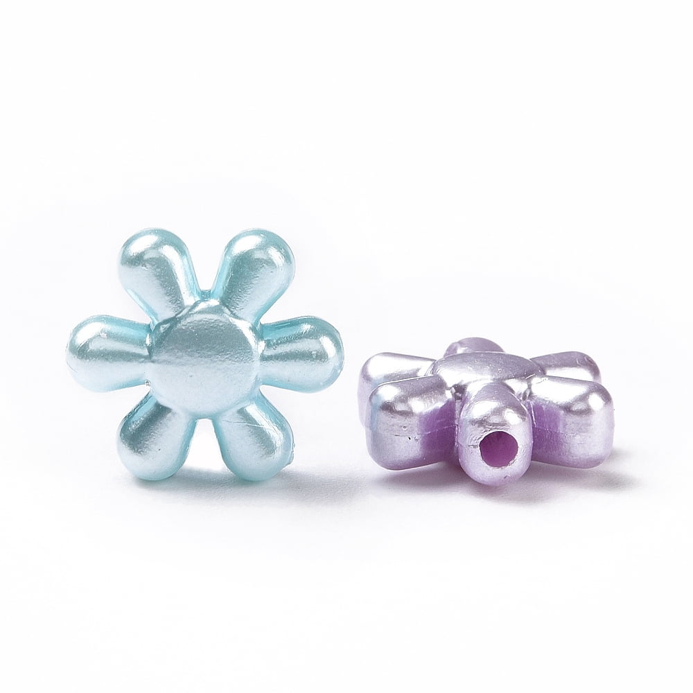 500g Imitation Pearl Acrylic Beads Flower Mixed Color 14.5x13x5.5mm Hole: 2mm about 1086pcs/500g