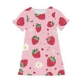 thumbnail image 4 of 3-12 Years Children's Kids Girl Summer Casual Short Sleeve Round Neck Fashion Printed Dress Vestidos de chicas, 4 of 8