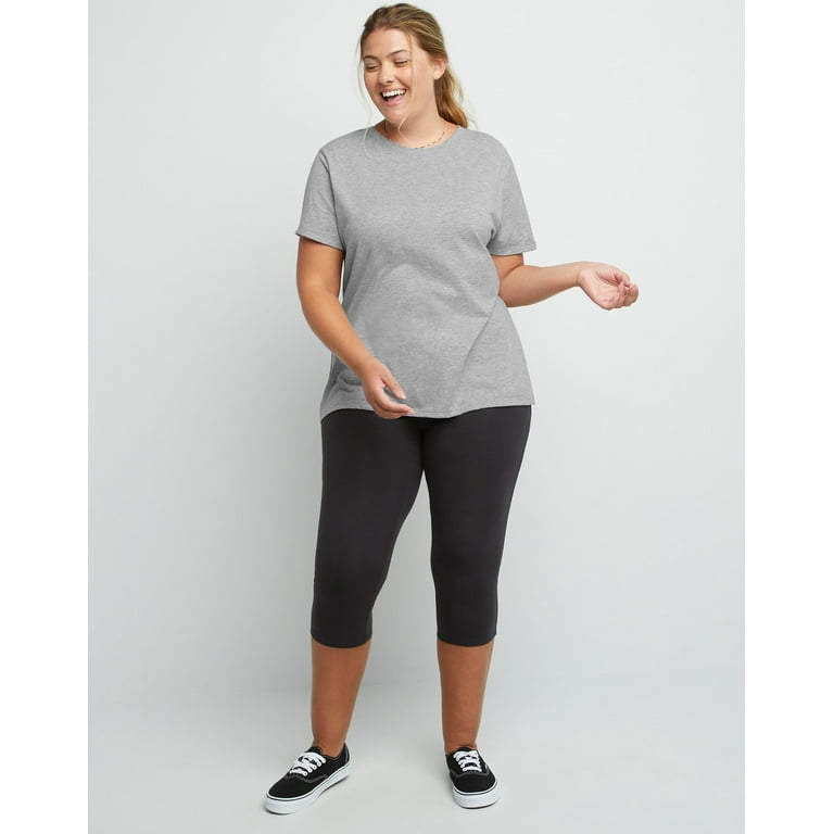 Just My Size Stretch Cotton Jersey Women s Capri Leggings Black 2x