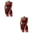 thumbnail image 4 of Wosthever 2 unids/set Running Jogging Fitness mujer chaleco pantalones cortos transpirables Crop Tops pantalones de cintura alta Kit ropa Type8 NO8, 4 of 6
