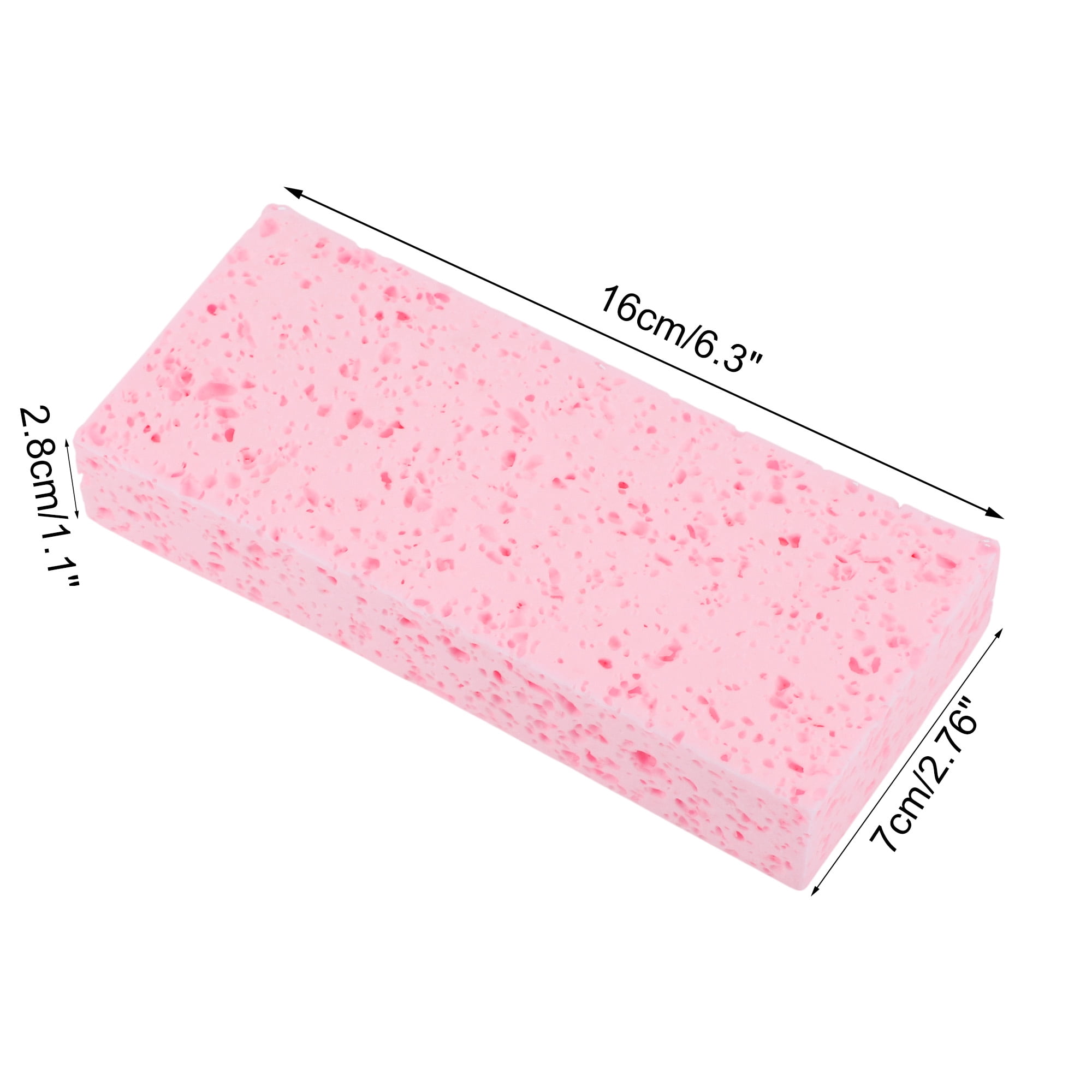 Unique Bargains Honeycombs Rectangular Bath Sponge Body Scrubber 1 Pc Pink
