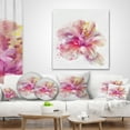 thumbnail image 4 of Designart Beautiful Pink Flower Watercolor - Floral Throw Pillow - 16x16, 4 of 5