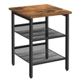 thumbnail image 1 of VASAGLE End Table, Nightstand with 2 Adjustable Mesh Shelves, Industrial Side Table for Living Room, Stable Metal Frame, Easy Assembly, Rustic Brown and Black ULET23X, 1 of 2