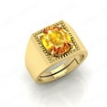 thumbnail image 4 of Shree Jewelrs Original Certified Natural Yellow Sapphire (Pukhraj) Ring - 3.75 Carat Certified Handcrafted Ring Jupiter Ring, PANCHDHATU Gold Plated Ring for Men and Women, 4 of 4