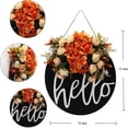 thumbnail image 3 of Viworld Fall Wreaths for Front Door Decor Hello Sign for Front Door Spring Summer Fall Wreath Farmhouse Wall Decor Wooden Rustic Door for Front Porch Welcome Home Sign Decor, 3 of 9