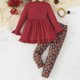 thumbnail image 4 of Odeerbi 3-10 Años Conjunto de Niña Vestido de Manga Larga Con Volantes Leggings Florales Conjunto de Dos Piezas Flores Conjunto de Dos Piezas Estampado de Flores, 4 of 9