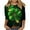 #081-Black, variant on Craaazy St Patricks Day Shirts Womens Casual Crew Neck 3/4 Sleeve Green-themed Loose Tops Gifts