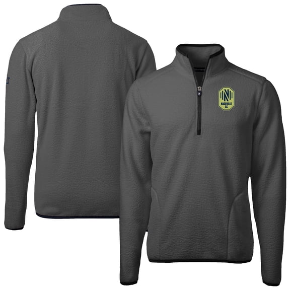 Men's Cutter & Buck Gray Nashville SC Cascade Eco Fleece Quarter-Zip Jacket