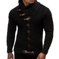 thumbnail image 1 of Suéter de cuello alto de manga larga de talla grande europeo y americano de punto de un solo pecho de otoño e invierno para hombre, 1 of 6