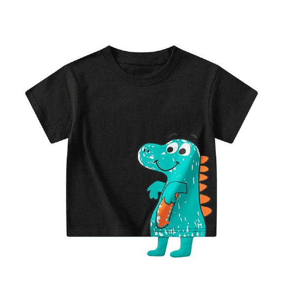 XBASW Toddler Kids Boys T-Shirt Dinosaur Short Sleeve Tops Baby Cotton Summer Tees for Boys 1-6 Years Old