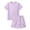 Purple, variant on Kids Summer Outfits 2 Pack UPF50+ Crew Neck Short Sleeve Tops & Side Splited Shorts Two-piece Set Boys Causal Leisure Daily Wear