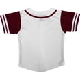 thumbnail image 2 of DIGITMON Kids Baseball Jersey Button Down Premium Two-Striped Sleeve T Shirts Uniform White Burgundy for 14y Teenagers, 2 of 4