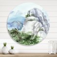 thumbnail image 1 of Designart - Mountain Top In The Clouds - Traditional Metal Circle Wall Art, 1 of 5