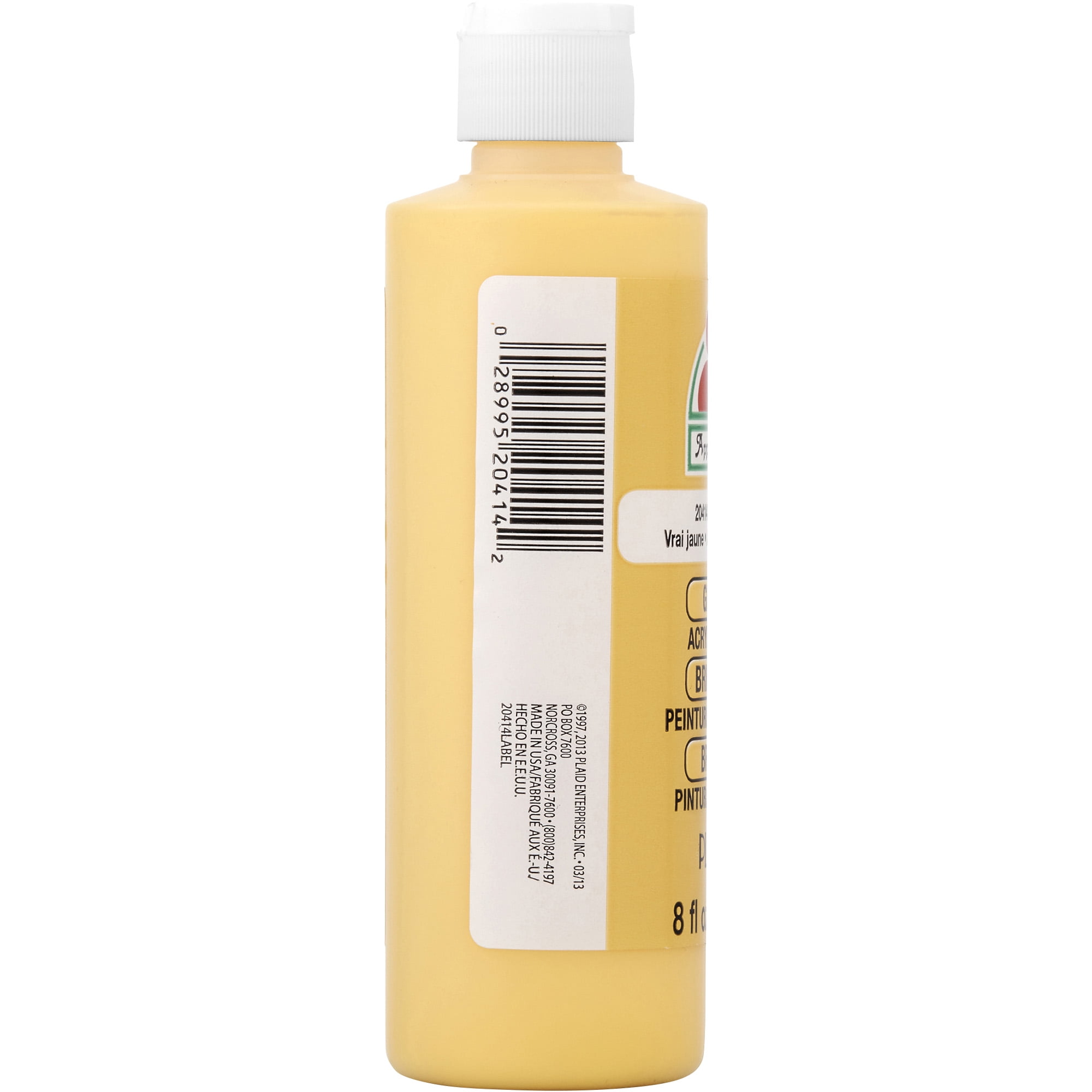 Apple Barrel Acrylic Craft Paint, Gloss Finish, Real Yellow, 8 fl oz