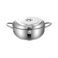 thumbnail image 1 of Oil filter pot frying pot tempura deep fryer thermometer stainless steel with lid New Tempura Deep Fryer, 1 of 2