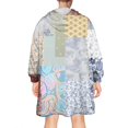 thumbnail image 2 of Wearable Oversized Blanket,Pioneer Flower Floral Print Pattern Wearable Blanket Hoodie for Adults,Cozy Hooded Blankets with Super Pockets,Super Warm Fuzzy Pullover for Women & Men, 2 of 6