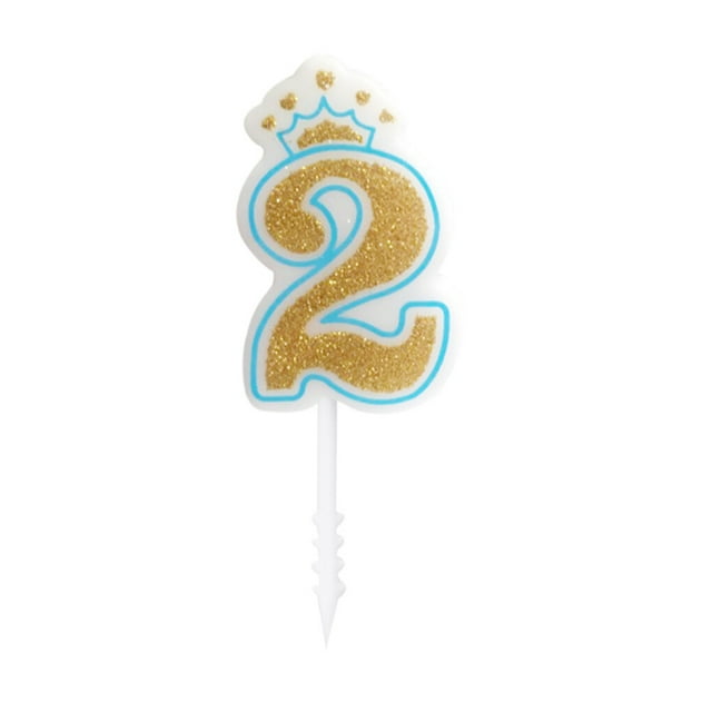 Golden Glitter Number Candle Birthday Cake Party Wedding Pie Decoration Kids Gift, Type 2