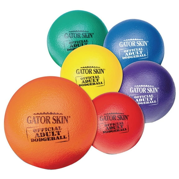 S&S Worldwide Official Gator Skin Adult Dodgeballs.  Assorted Color 8.3" PU Coated Foam Balls for Little to No-Sting. Designed for Faster, Longer More Accurate Throws by Teens and Adults.  Set of 6.