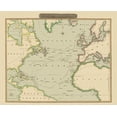 thumbnail image 2 of Thomson 31x26 White Modern Wood Framed Museum Art Print Titled - North Atlantic Ocean - Thomson 1817, 2 of 4