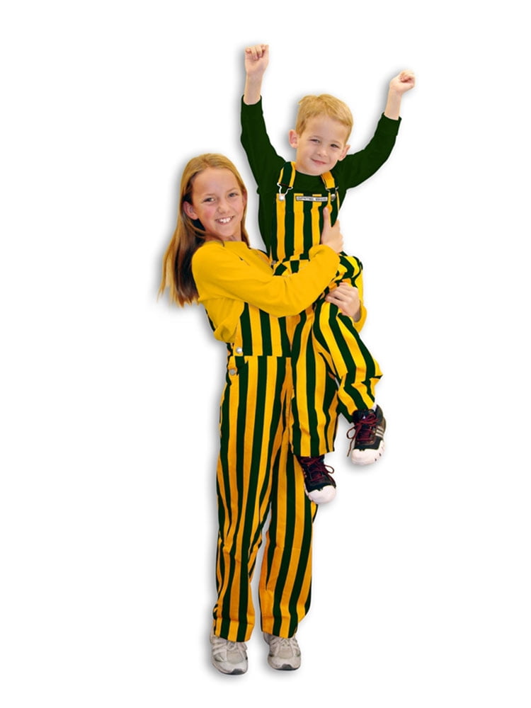 yellow striped overalls