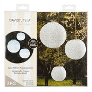 Lace Look Paper Lantern 3Pc Wht 6.8.10