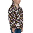 thumbnail image 3 of Fotbe Daisies Flowers Pattern Youth Pullover Hooded Sweatshirt, Boys Hoodie, Kangaroo Pocket Hoodie for Kids Girls -Medium, 3 of 6