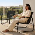 thumbnail image 3 of Atilioo 3 Piece Patio Furniture Set, Textilene Outdoor Furniture Set with Chairs & Table, Conversation Set for Lawn, Garden, Balcony, Yard, Poolside, Black, 3 of 10