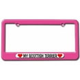 thumbnail image 1 of My Scottish Terrier Love with Hearts License Plate Tag Frame, Multiple Colors, 1 of 1