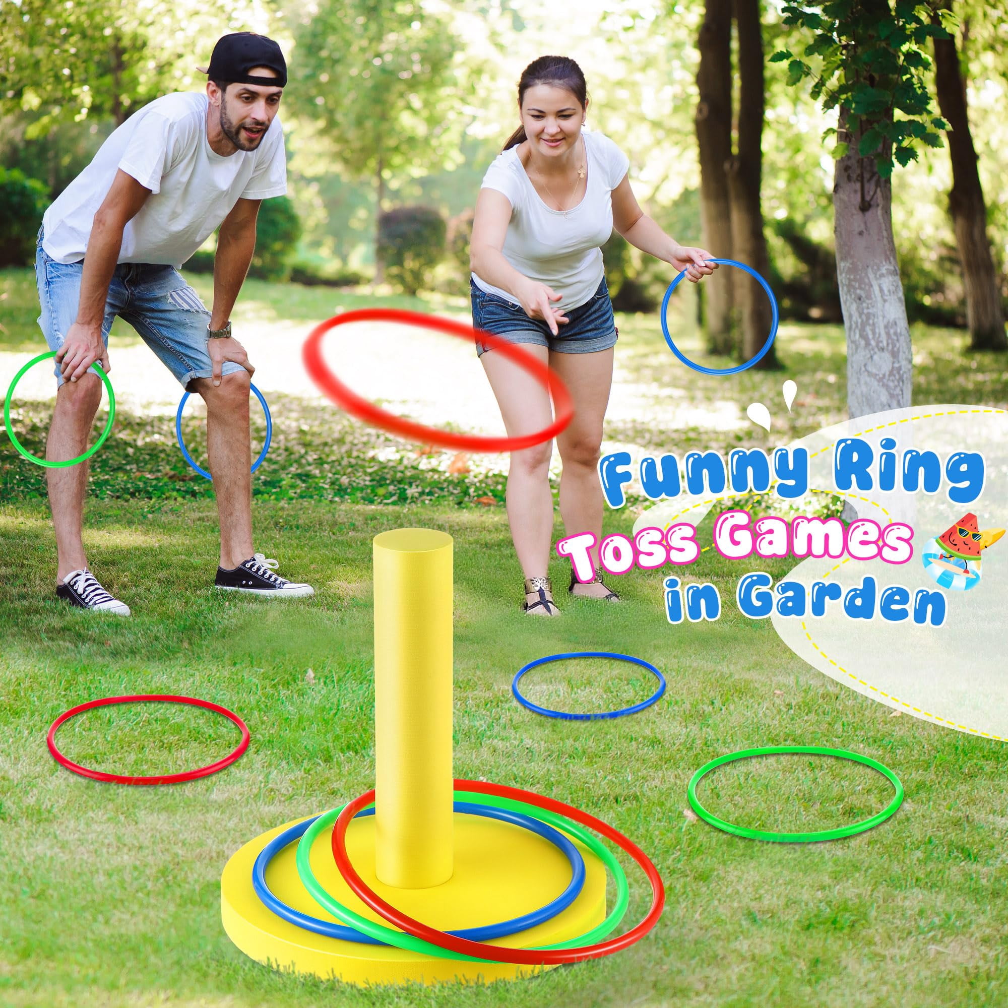 Pool Ring Toss Game EVA Float Summer Outdoor Beach Yard Party